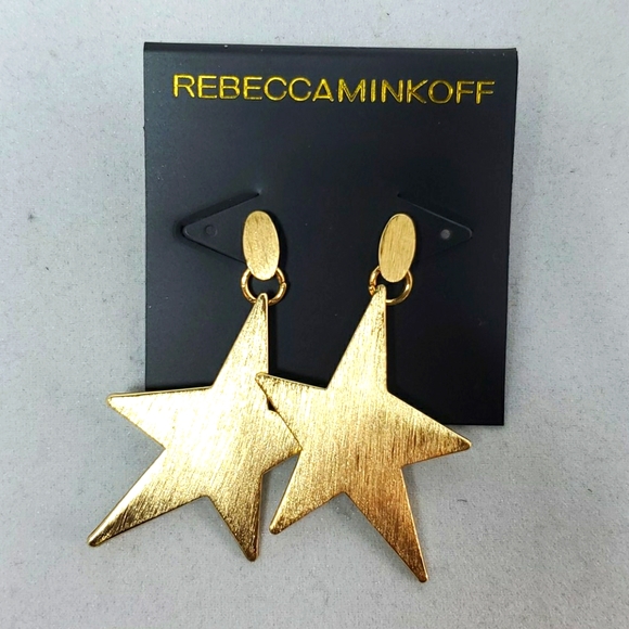 Rebecca minkoff gold star dangle earrings - Picture 2 of 3